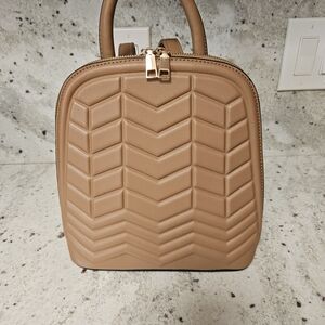 Elegant Tan Chevron Backpack